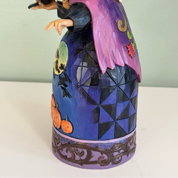 Jim Shore Friday Night Flight Halloween Witch Crow Cat Pumpkin Figurine 10 Inch - Picture 7 of 11